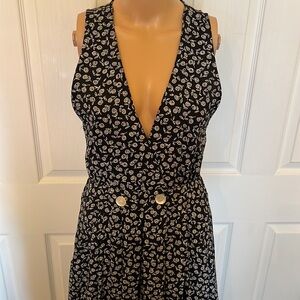 RJ Stevens black floral maxi jumper sz6